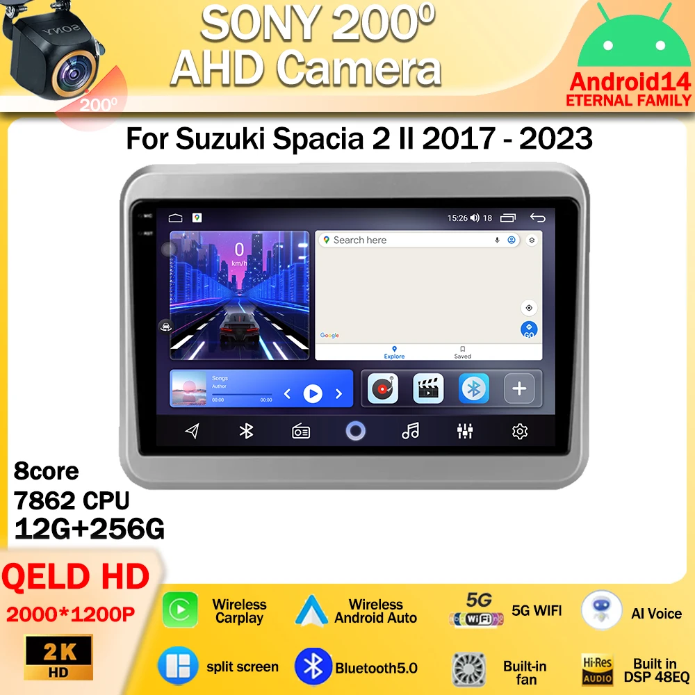 

Android 14 для Suzuki Spacia 2 II 2017 - 2023 автомобильное радио, мультимедиа, стерео, GPS-навигация, беспроводное Carplay, Android, автомобильное головное устройство