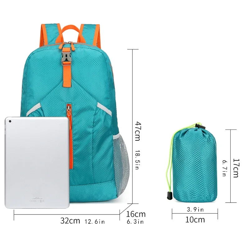 Backpack For Middle School Student 15-20L Folding Schoolbag Outdoor Lightweight Sports Bag