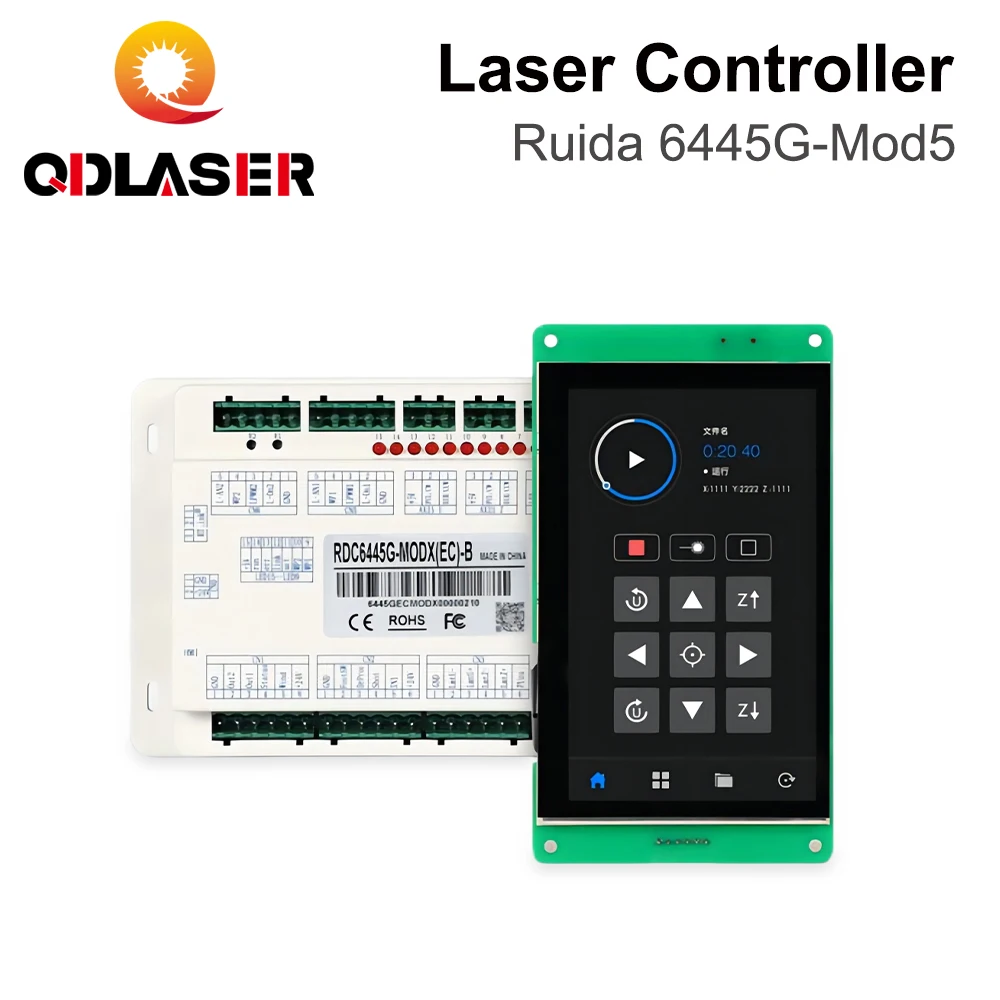 QDLASER Ruida RDC6445G-MOD5 Touch Screen DSP Controller Mainboard for CO2 Laser Engraving Cutting Machine Parts