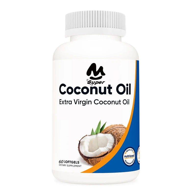 Coconut oil soft capsules (1000mg) 60 capsules - Extra virgin coconut oil - gluten free, non genetically modified