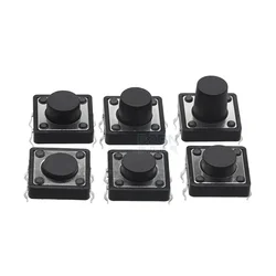 20Pcs Panel PCB On Off Momentary Tactile Tact Micro Mini Switch Push Button DC 12V 4 Pin DIP 12x12 H=5/6/7/8/9/10/12/13/15/16mm