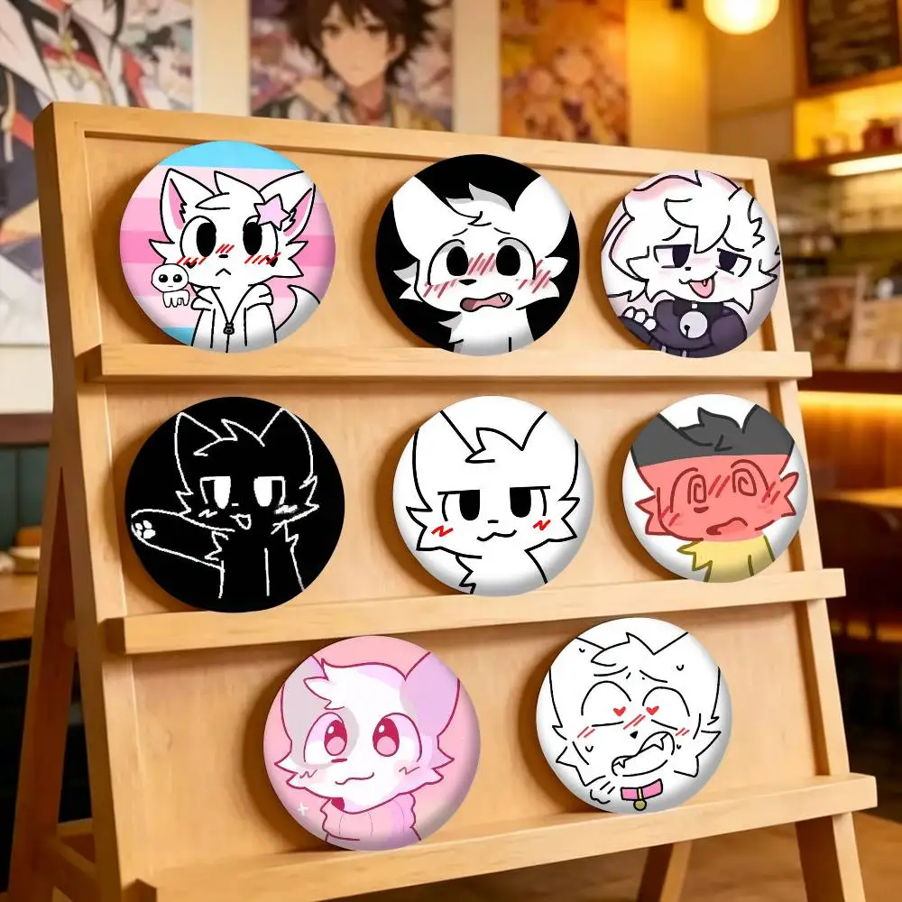 Cute B-boykisser Silly Cat 25mm 32mm 44mm 58mm 75mm Brooches Badges Pins for Accessories Gift