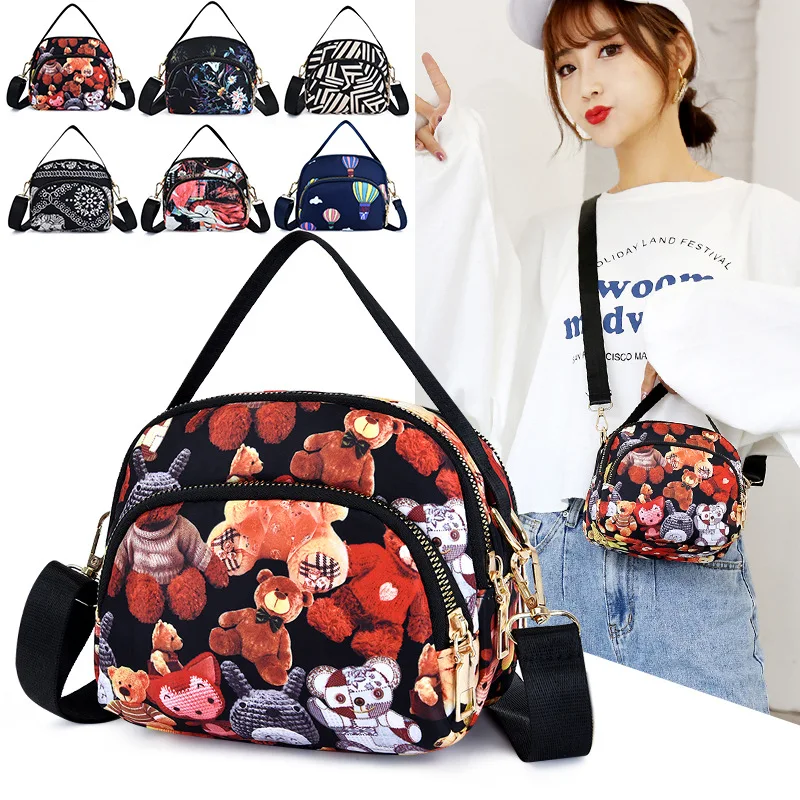 

Nylon fabric single-shoulder bag, women's large-capacity crossbody bag, hand-held waterproof crossbody bag