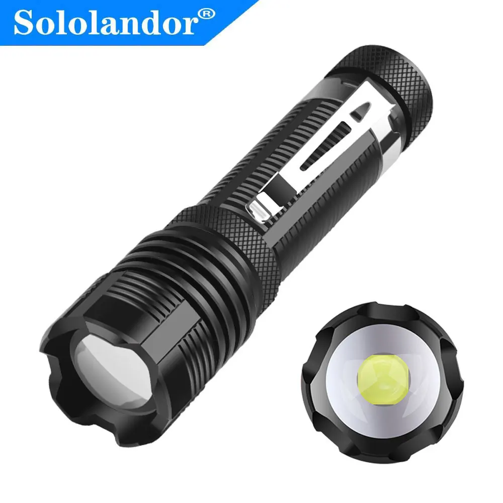 500 Lumens Led Flashlight Aluminum Alloy Tactical Hunting Torch 5 Mode Zoomable Lantern Use AA 14500 Battery Flashlamp