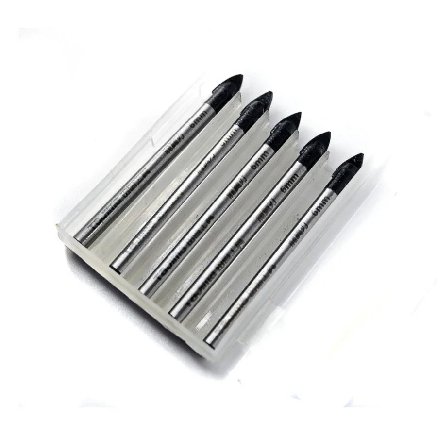 TAJIMA 6/8/10MM Trapano triangolare in lega 5 pezzi Apri foro per calcestruzzo in ceramica di vetro NO.1602-2731/1602-2732/1602-2733