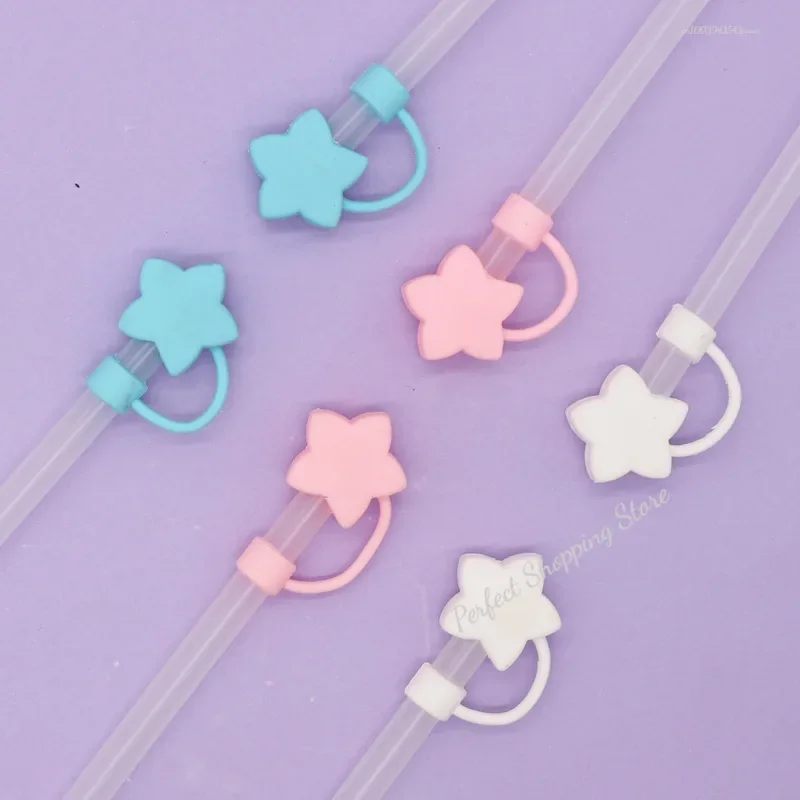 

10mm Star Shape Straw Cover Compatible with Stanley 30/40 Oz Tumbler Silicone Star Water Bottle Straw Cover Lid for 10mm