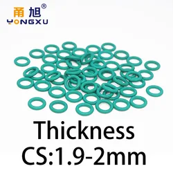 O-ring thickness 1.9/2mm CS fluororubber FKM sealing temperature resistant gasket rubber ring complete in specifications.-.