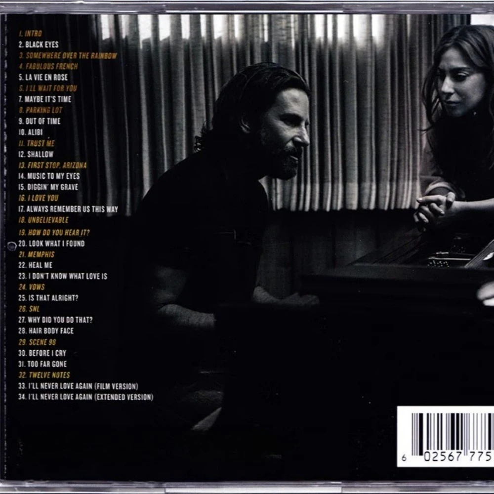 قرص مضغوط OST من A Star Is Born - مسار موسيقى عاطفي لفيلم ليدي غاغا مع غناءات روحية لمحبي الموسيقى والمجموعة