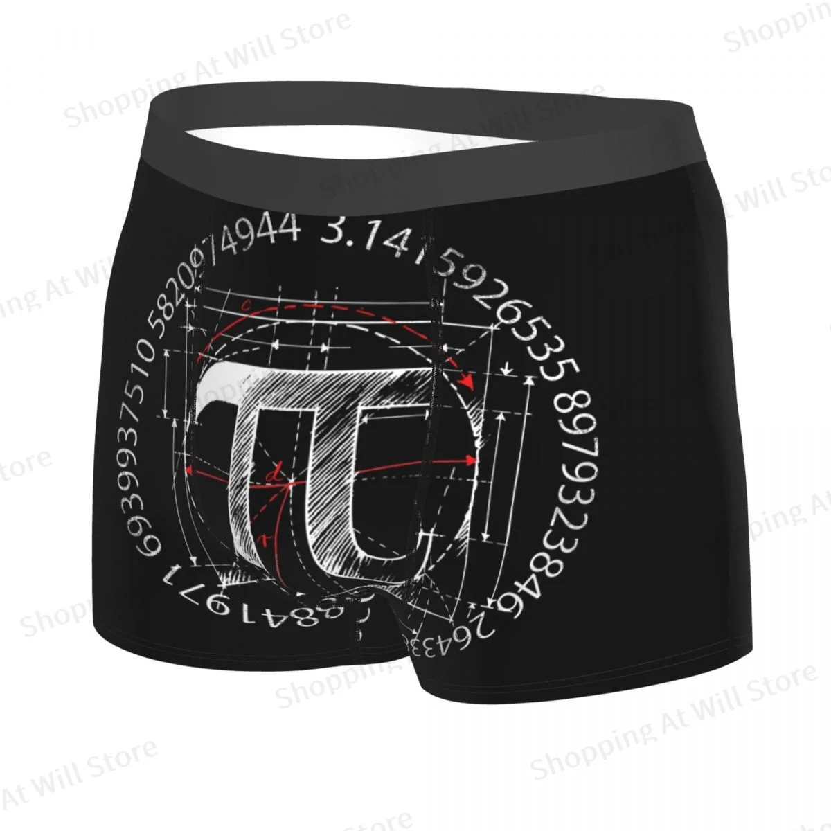 Pi Symbol Sketch Men Boxer Briefs Highly Breathable Underpants High Quality Print Shorts Birthday Gifts