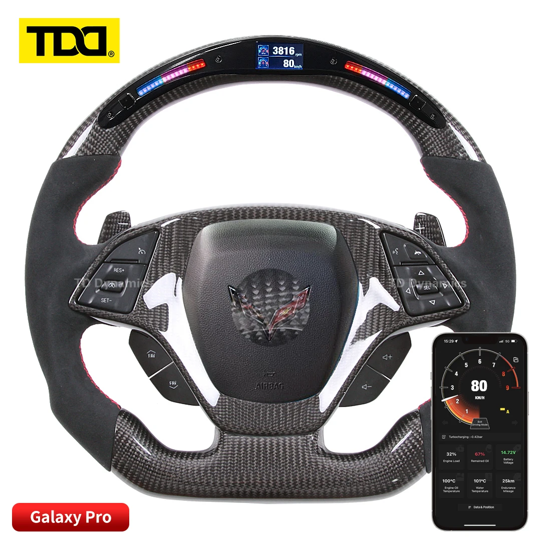 

TDD Carbon Fiber customized smart Galaxy pro LED Steering Wheel for Chevrolet C7