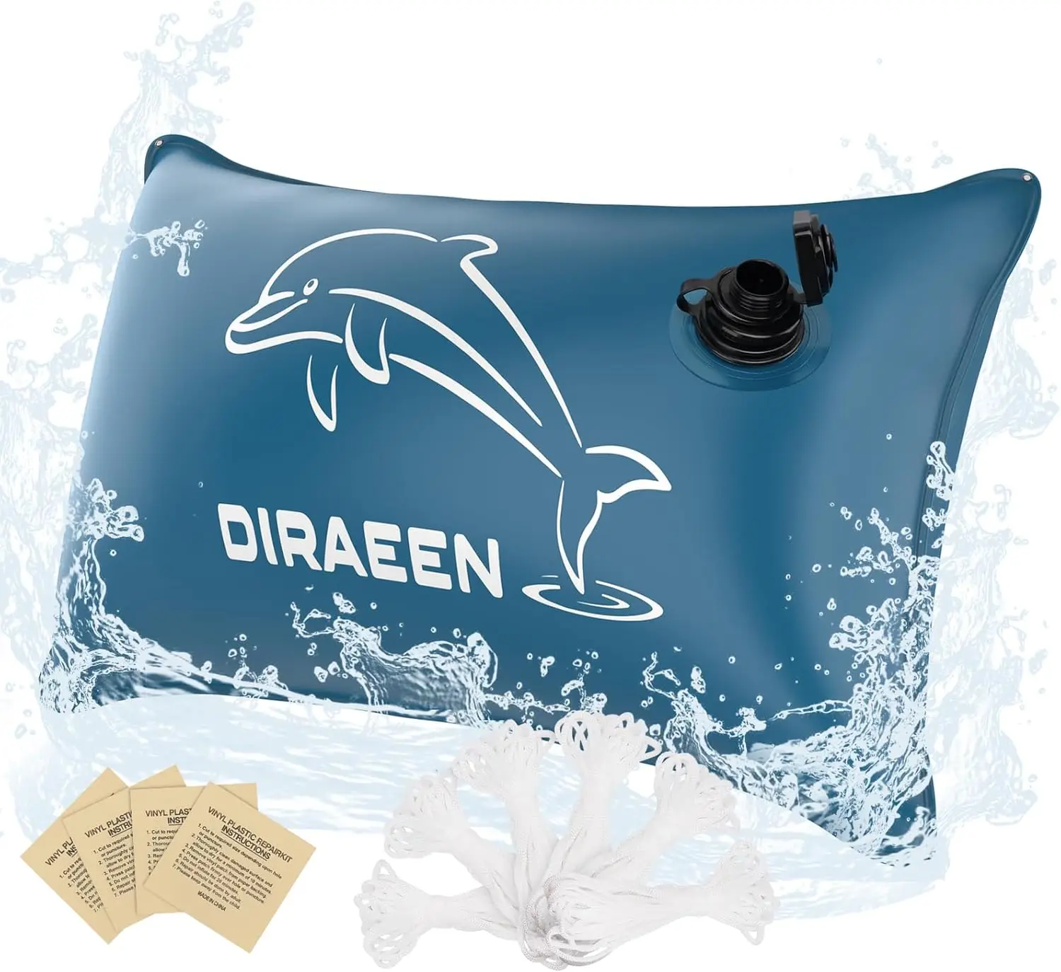 

6,6 футов x 13 футов Двойные герметичные подушки для надувных бассейнов, сверхпрочные, из ПВХ 0,4 мм, с 6 веревками