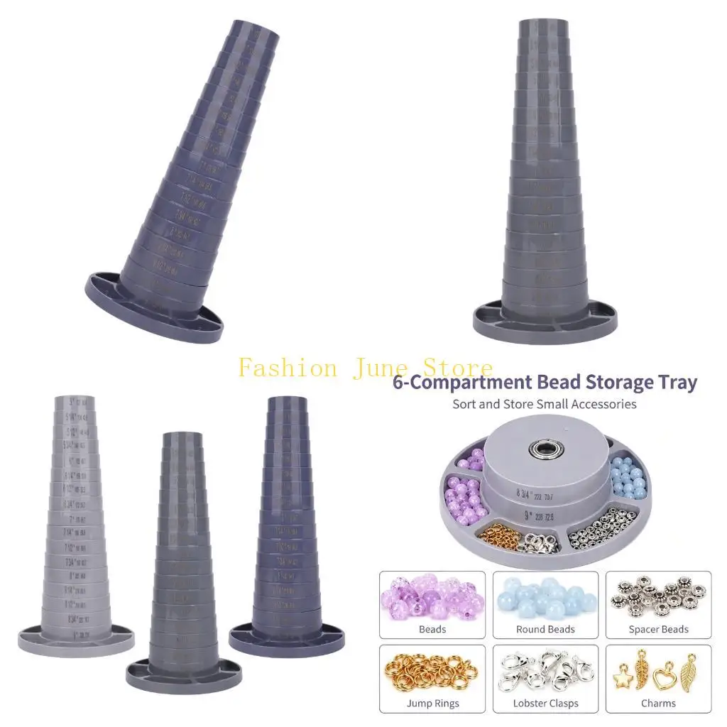 N5KA Bracelet Sizer Checker Tower 5 to 9 Inch Bangle Measuring Stand with Stepped Size Sections and Metric References
