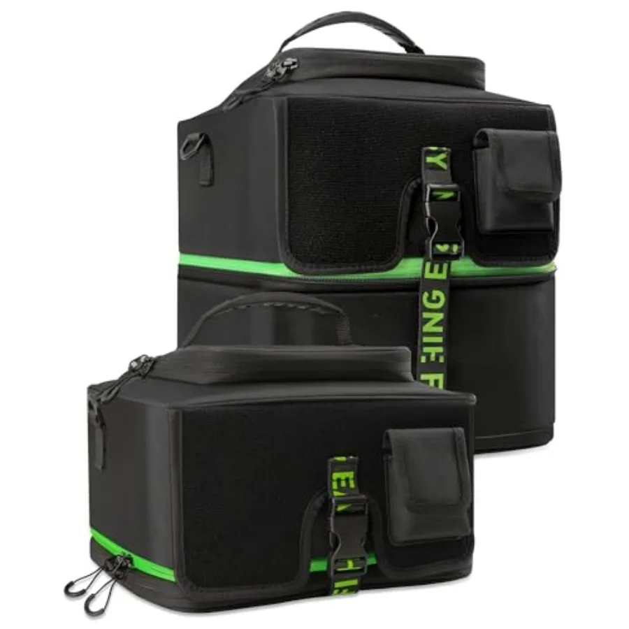 

Expandable Reel Bag - Double Layer Hidden Storage Case for 8 Reels - Protective Compartment, DIY Space for Tackle and Equipment