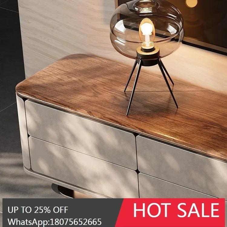 SGF North American Black Walnut Wood TV Cabinet Luxury Solid Wood Floor Cabinet