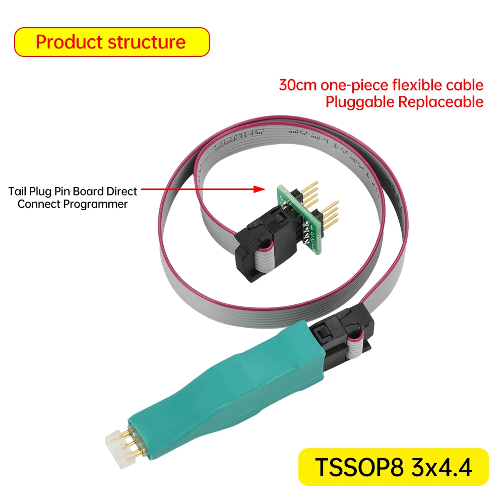 TSSOP8/MSOP8 Microchip Spring Pin Burner Read/Write Test Probe Car Instrumentation Program Download Cable Programmer
