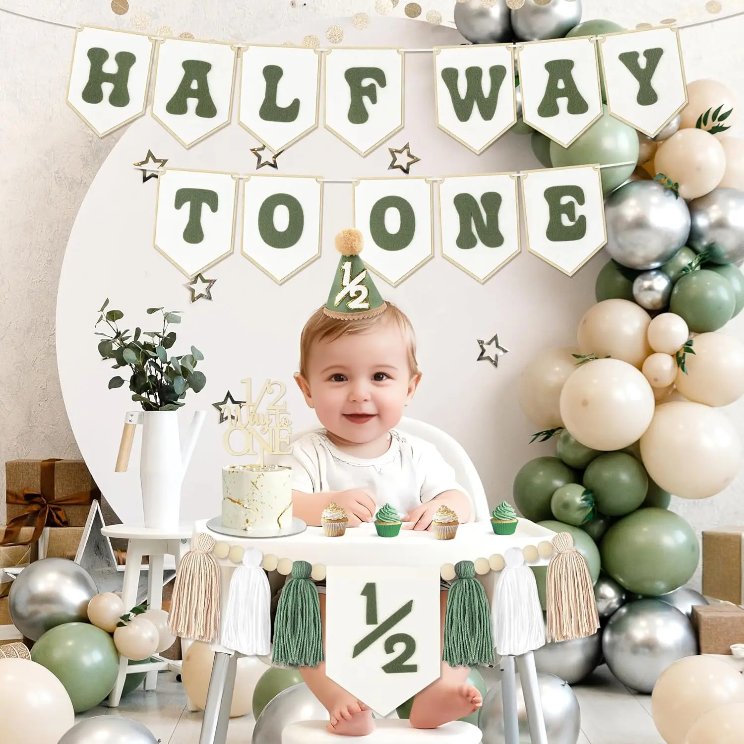 6-Month Birthday Party Decorations Set, 4 Pieces description 9