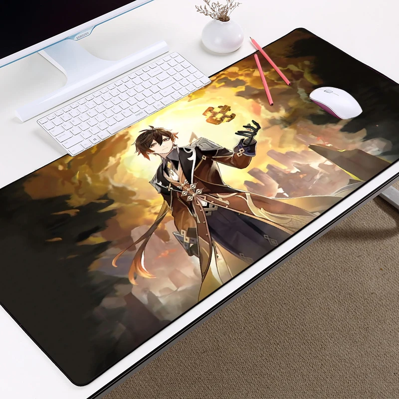 

Genshin Impact Zhongli Extra Large Mouse Pad Anime Custom Game Mat 400X900MM Lol Mousepad Pad Pc Keyboard Pad Desk Mat Cute Big