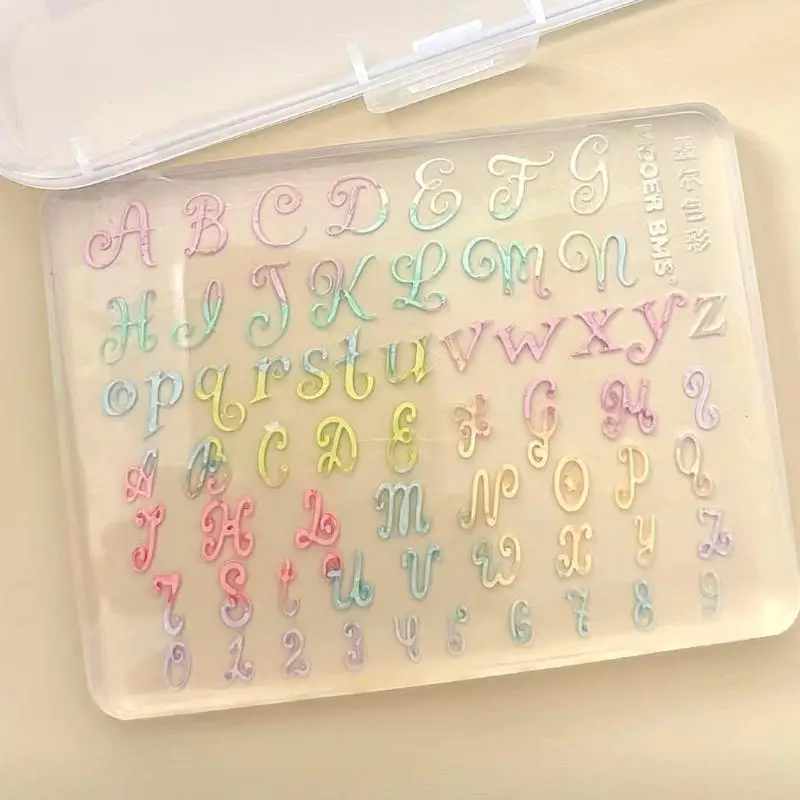 1Pcs Cursive Letter Number Silicone Mold Curly Alphabet Resin Casting Mould For Epoxy Jewelry Keychain Making DIY Craft