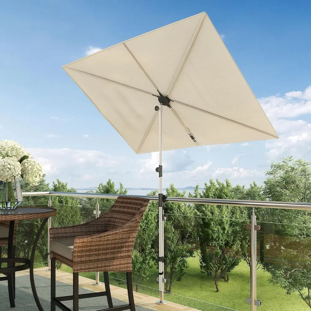 

Balcony Umbrella, 6x4 T Recular Outdoor Umbrella，Patio Umbrella with 360 Degree Roating Knob