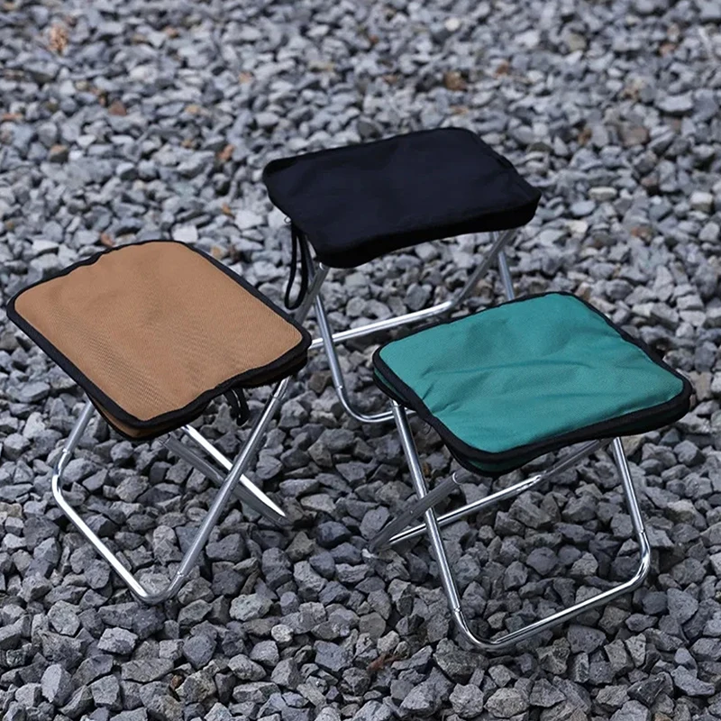 Outdoor Lightweight Camping Stool Folding Fishing Chair With Carry Bag Aluminum Alloy Picnic BBQ Mini Portable Seat Beach Chairs