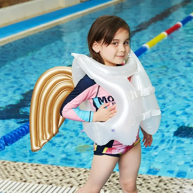 Pool Foats Swimming Ring Angel Wings Inflatable Toy Children's Swimsuit Thickened Life Jacket Children Vest Buoyancy Water Toys