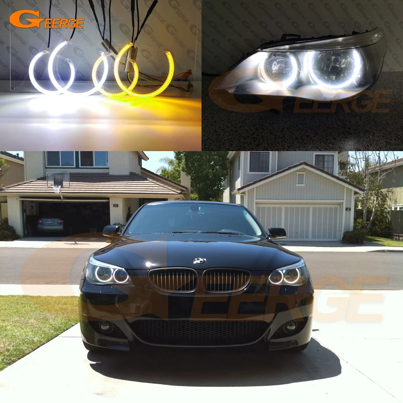 

For BMW E60 E61 525I 530I 540I 545I 550I M5 Pre LCI 2003 - 2007 Ultra Bright Day Light Turn Signal SMD LED Angel Eyes Halo Rings