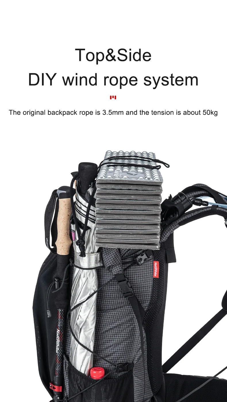 Naturehike Wanderrucksack 60+5L Große Kapazität Rock Series 2.0 Outdoor-Sporttasche Camping Klettern Reise Wasserdichter Rucksack – Detail 8
