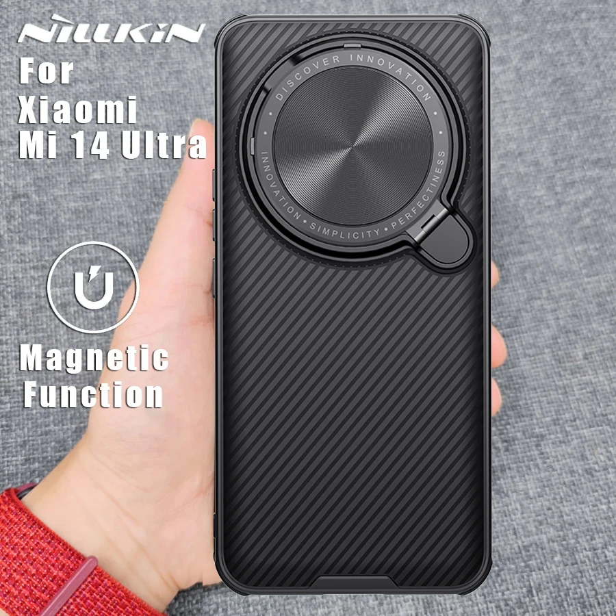 NILLKIN for Xiaomi Mi 14 Ultra 5G case Magsafe Magnetic Charging Adapt Lens Camera Protection CamShield Back cover