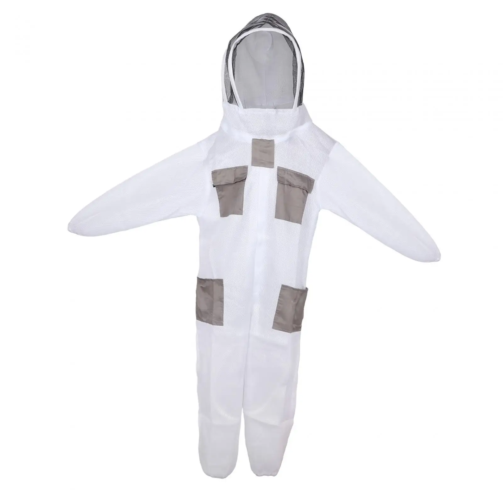 

Full Body Beekeeping Suit White Outdoor Adventure Enthusiasts Bee Keeper with Ventilated Hood Fully Body Sturdy Beekeeper Suite