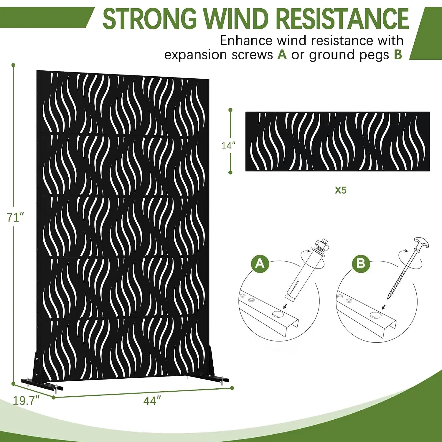 Metal Privacy Screen Outdoor 72
