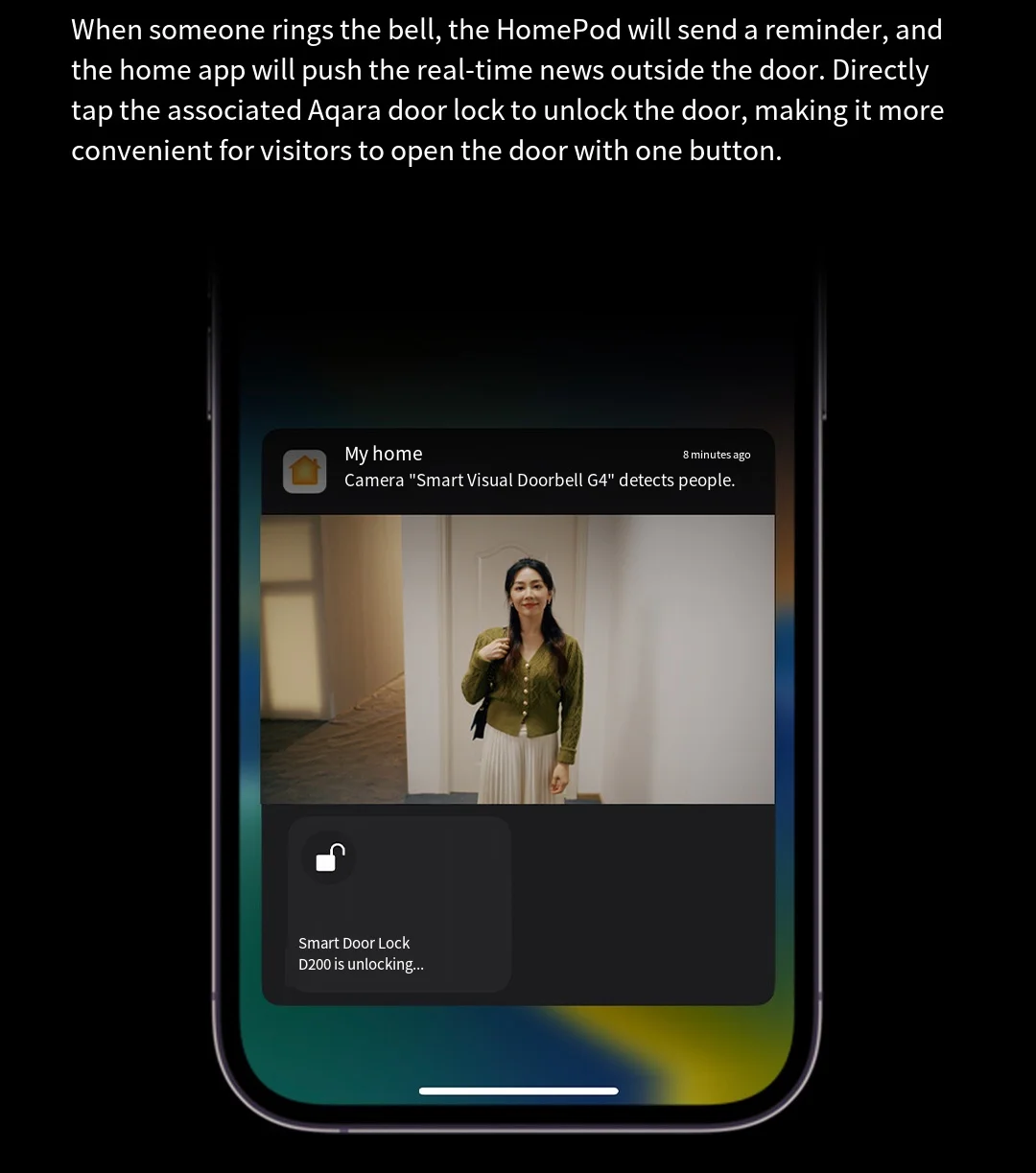 Aqara-G4 جرس باب يتضمن شاشة عرض فيديو، 1080P HD بكسل جرس الباب المرئي لجهاز التحكم عن بعد Apple Homekit App، المنزل الذكي عين القط الإلكترونية