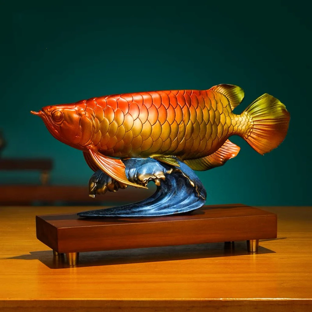 50%OFF Home Company Store business GOOD Omens Efficacious Talisman Recruit money Arowana Golden Fish FENG SHUI copper statue