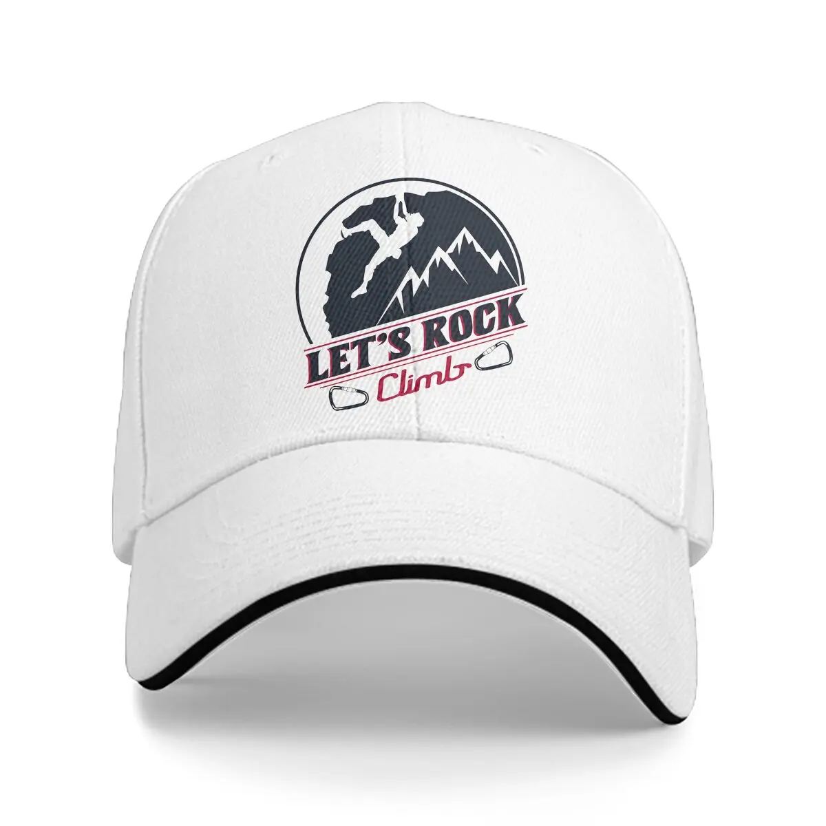 Washed Men's Baseball Cap Let's Rock Climb Trucker Snapback Caps Dad Hat Mountain Climber Golf Hats