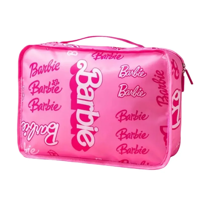 MINISO Barbie Sunlight Shining Anime Kawaii Womens Travel Storage Bag Set di tre pezzi Cute Cartoon Makeup Wash Bag Package Gift