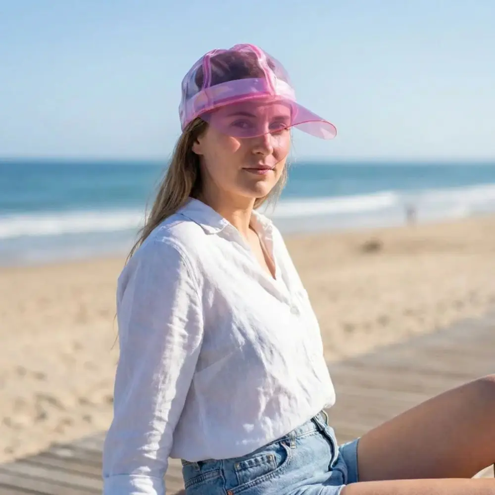 

Adjustable Brim Water-Splashing Festival Hats Transparent UV Protection PVC Water-Sprinkling Hats Waterproof Sunscreen