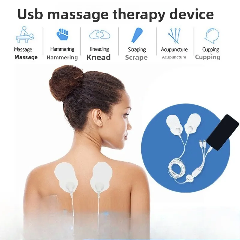 

USB Smart Massager for Phone, Microcurrent Therapy Pad for Neck & Legs, Portable Home Relief Device with App Control