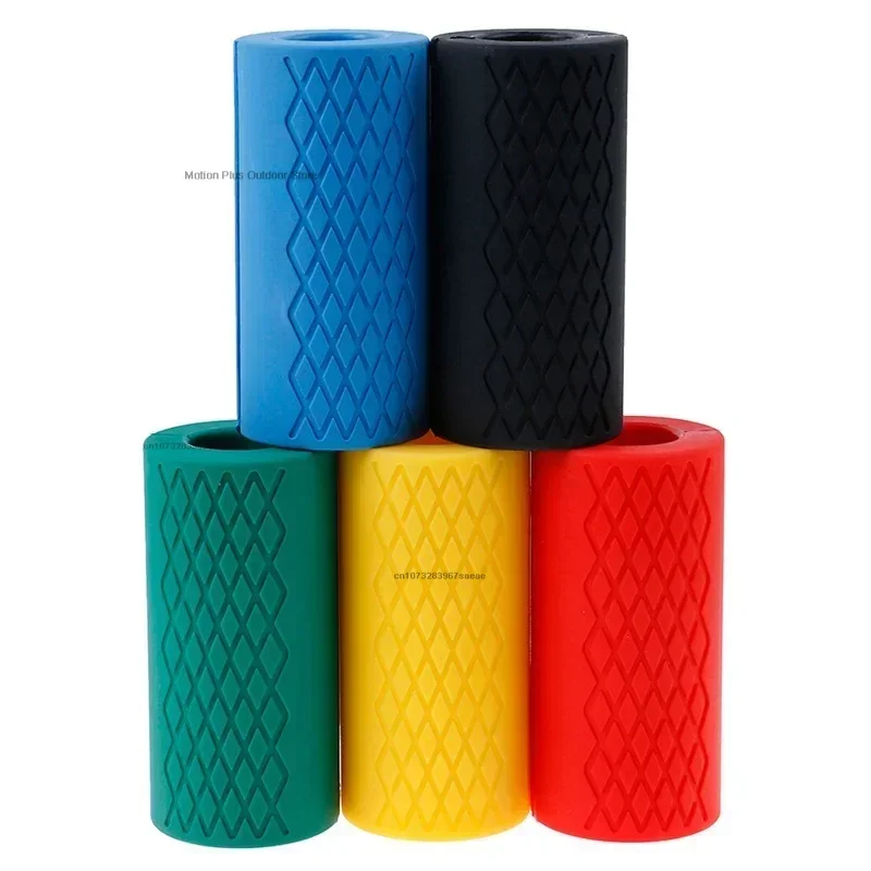 Silicone Dumbbell Barbell Grips Handles Anti-Slip Protect Pad Pull Up Weightlifting Support Gym Body Building Workout Silica Gel