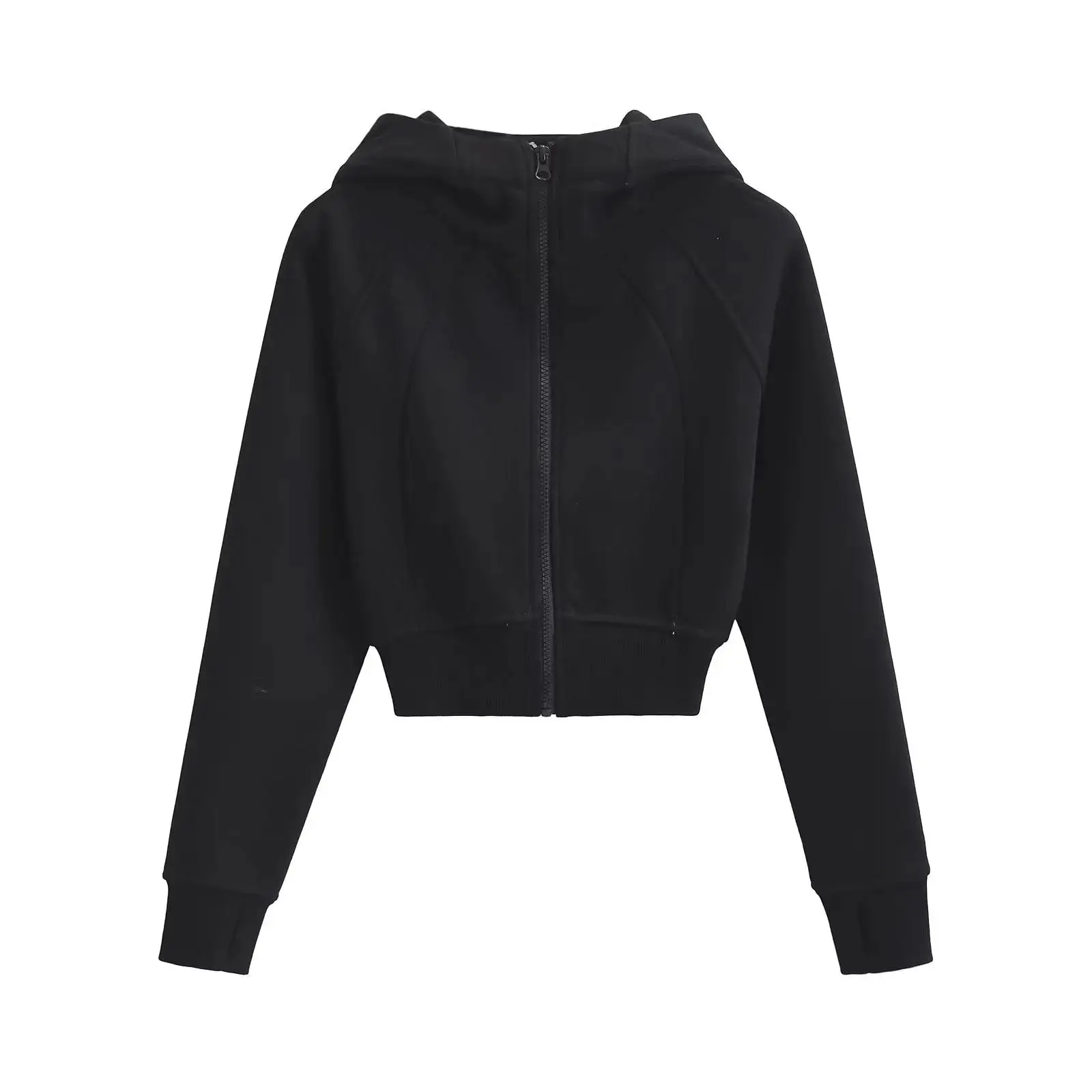 American Sle Retro Fce forrado con capucha cárdigan abierto sudadera deportes de invierno Casual Slim Fit Jaet cremallera Top cálido