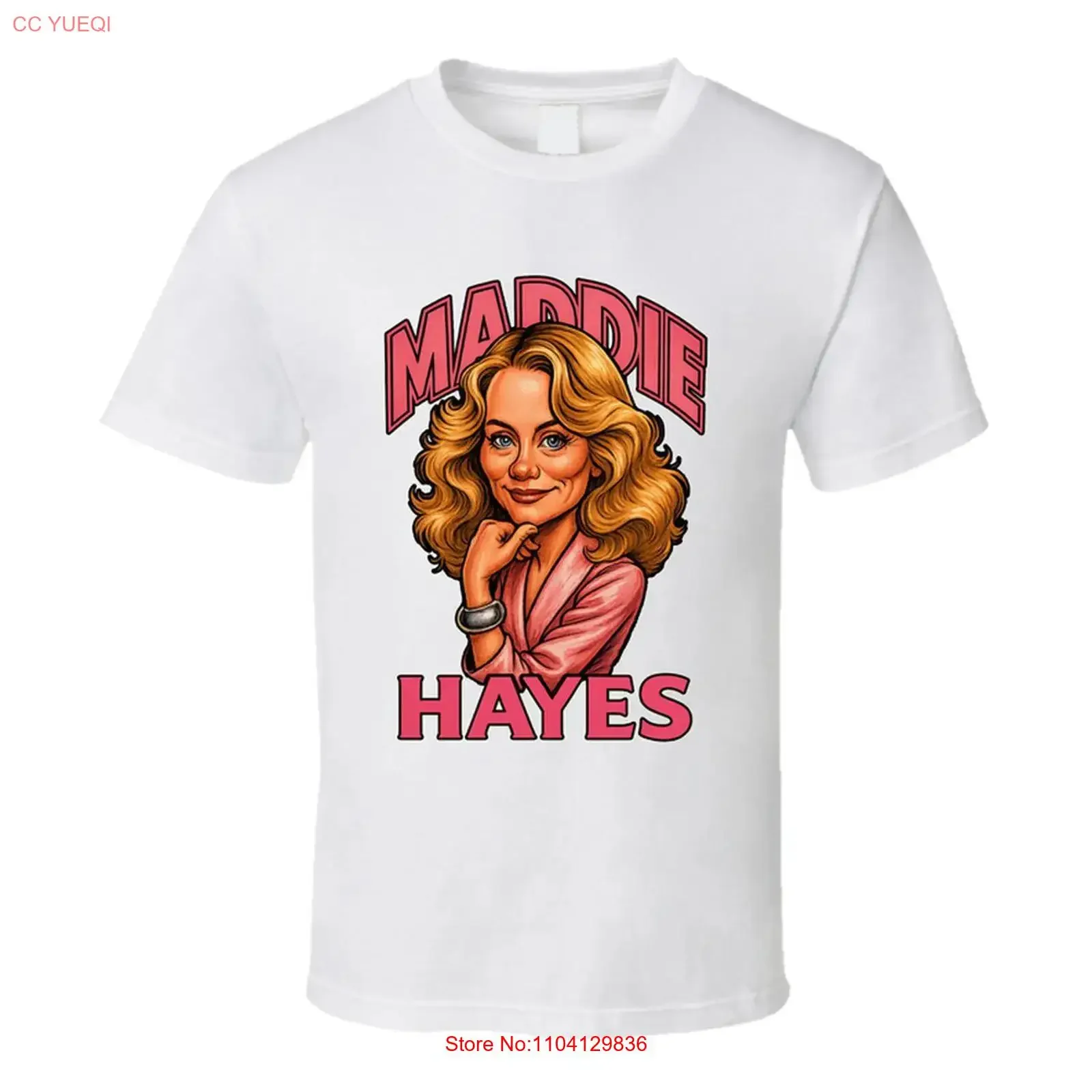 Camiseta Vintage Unissex Maddie Hayes Moonlighting TV Series com Caricatura, Lavada, Elástica, Casual, Respirável, Moda Streetwear
