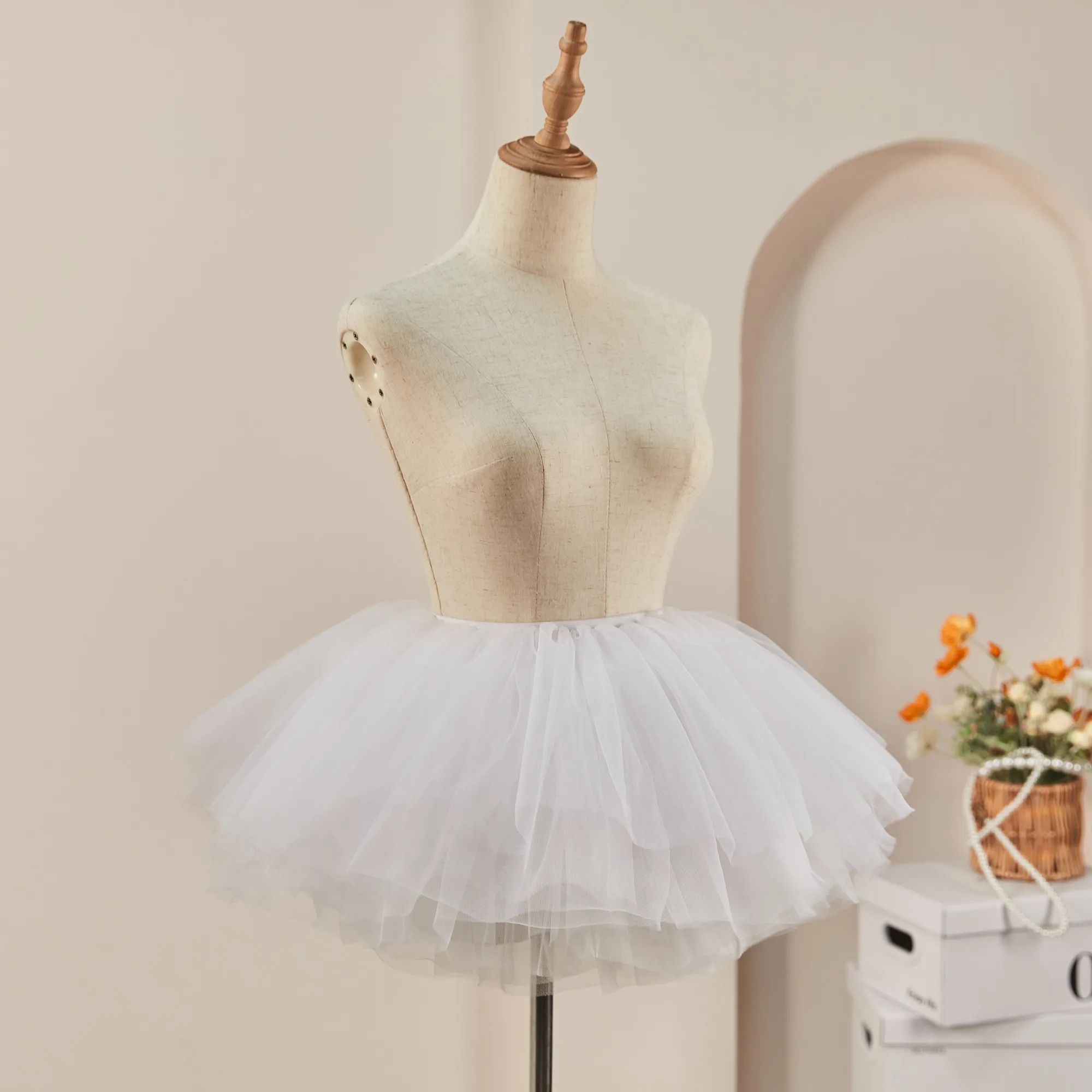 Новая белая и черная пышная тюлевая нижняя юбка в стиле Лолиты, женское бальное платье для косплея, детские свадебные нижние юбки без костей, платье-пачка, вечерние