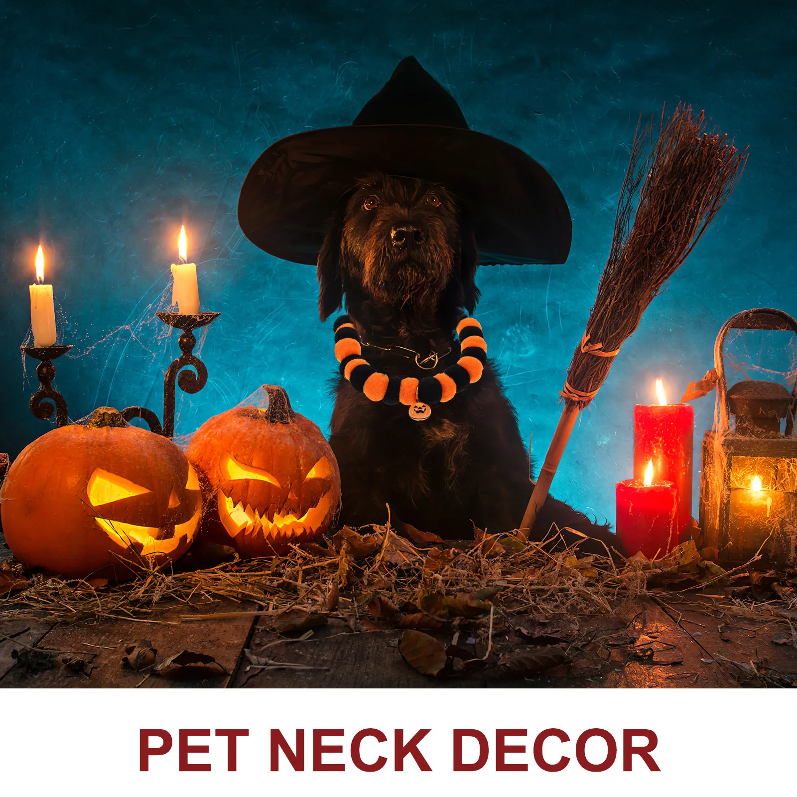 

2Pcs Halloween Themed Pumpkin Cat Collar Adjustable Bell Design Comfortable Decorative Pet Neck Cat Collar Pet Neck Decor
