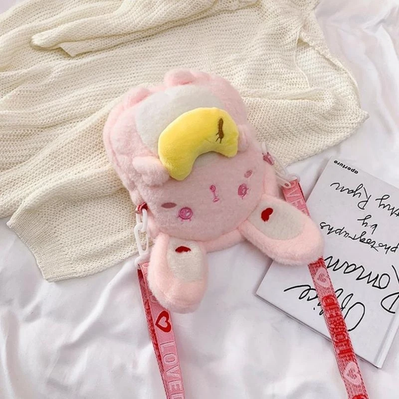 Túi đeo chéo cho bé gái Tuổi teen Túi đeo vai thỏ hoạt hình dễ thương Túi đeo vai sang trọng 15UB