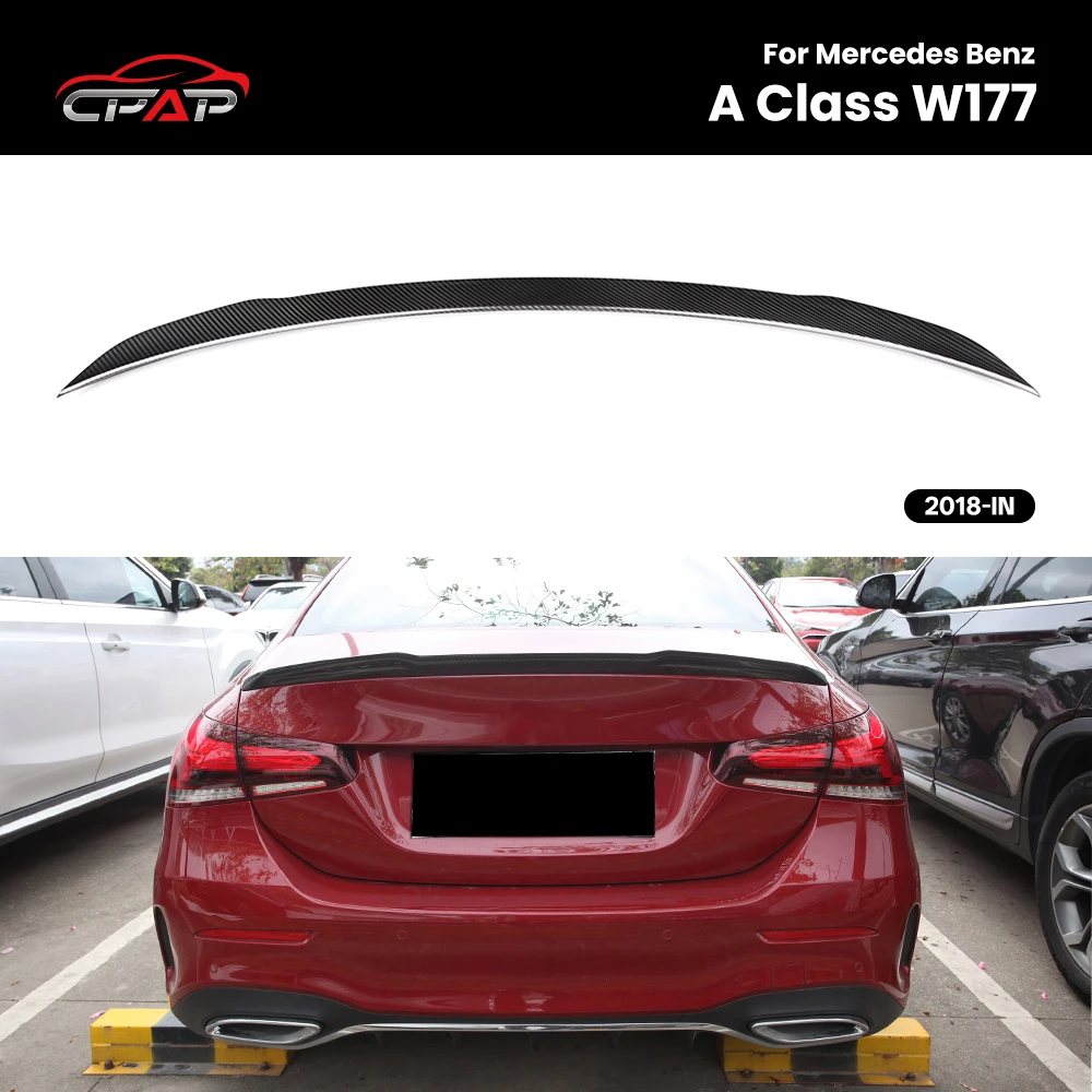 

Настоящее сухое углеродное волокно, задний багажник, спойлер на крышу, крыло багажника для Mercedes Benz A Class W177 OEM Style 2018-IN