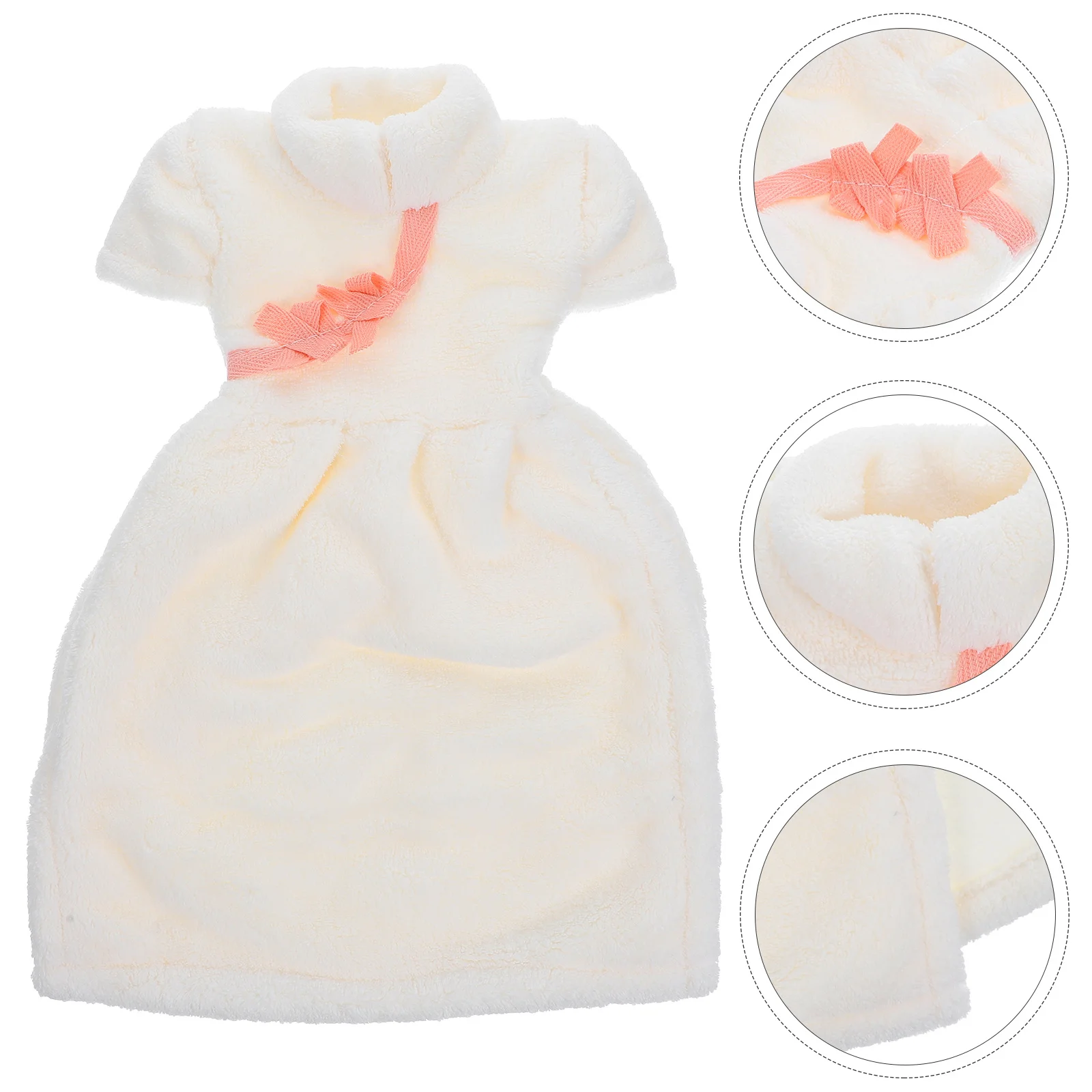 

Cheongsam Shape Hanging Hand Towel Super Absorbent Quick Dry Soft for Kitchen Bathroom Kids Travel Use