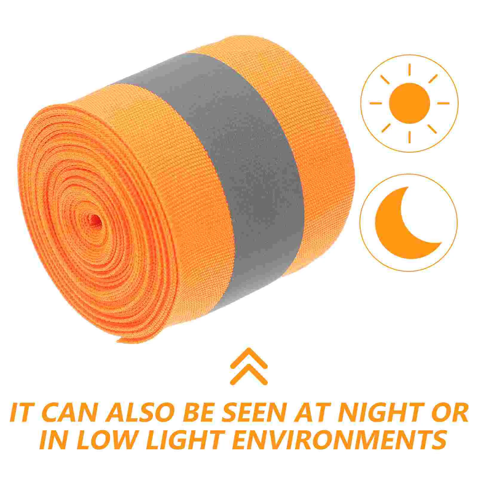 Multi-Purpose Reflective Fabric Tape High Visibility Anti-Slip Safety Strip for Traffic Warning Clothing and DIY Crafts 5 Meters