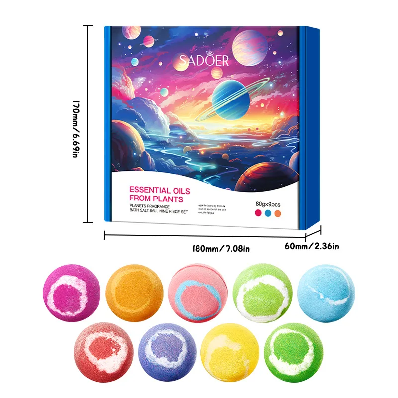 مجموعة هدايا قنابل الاستحمام 9 عطر Fizzies روز القرنفل شجرة الشاي عنبية البابايا زنبق الجلد ترطيب مثالية لحمام سبا الفقاعات