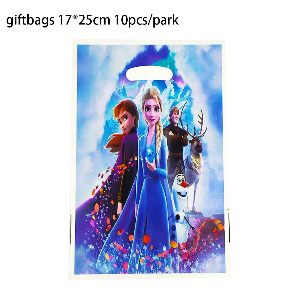 Disney Blue Frozen Birthday Party Decorations Princess Anna Elsa Candy Loot Bag Gift Bag Kids Girls Baby Shower Party Supplies