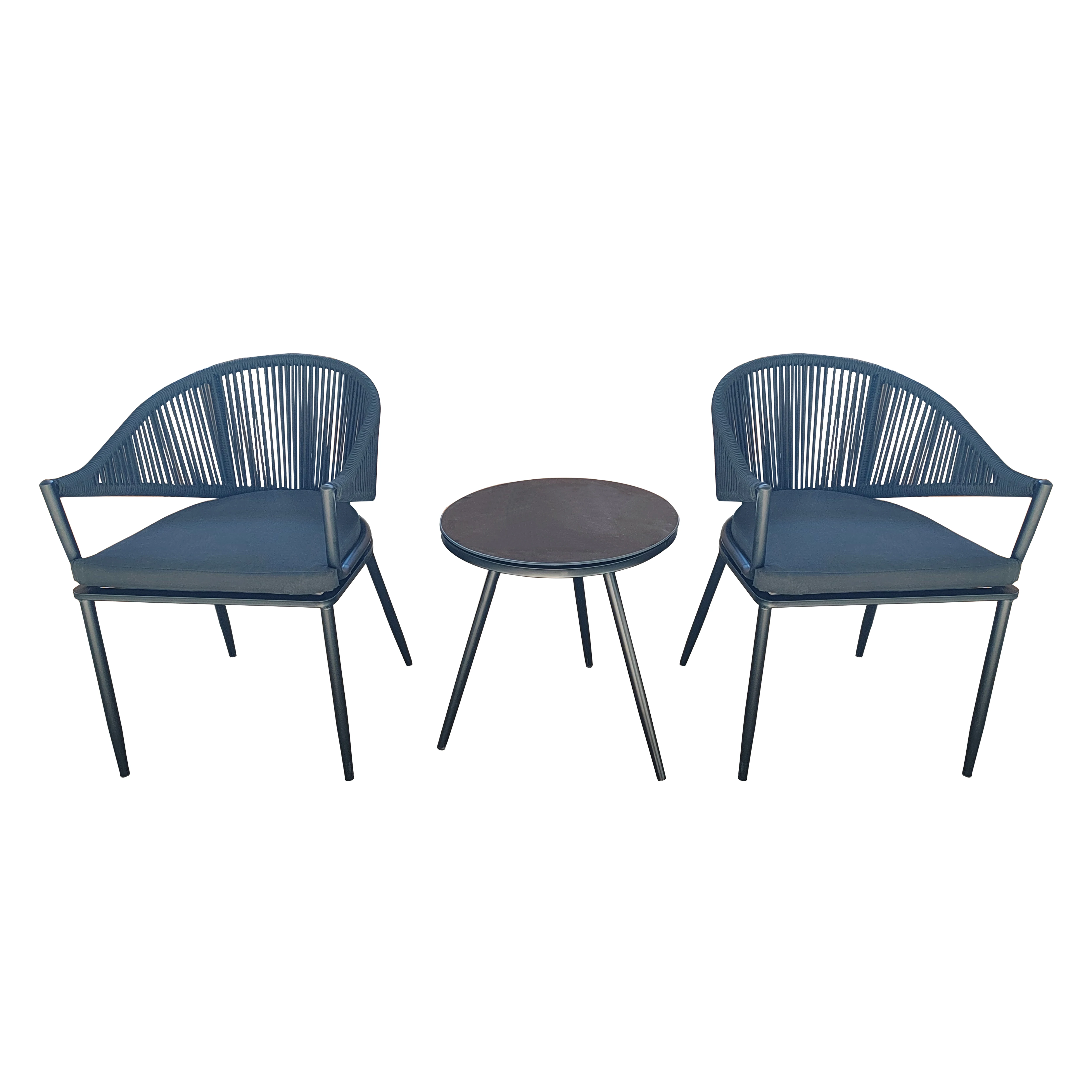 

Hot Sale Bistro Set for Balcony Hand Waved PE Rattan Cafe Table and Chairs Set for Restaurant and Garden Use