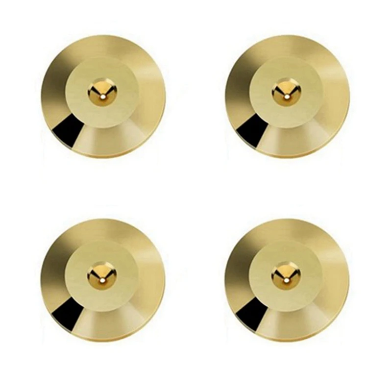 40 Pcs Speaker Pure Copper Spikes Pads Hifi Speaker Box Isolation Floor Stand Feet Cone Base Shoes Pad (Gold)