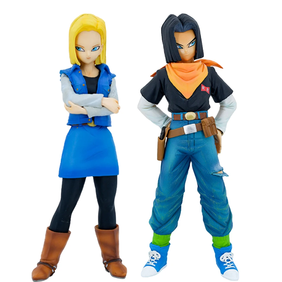 22CM Anime Dragon Ball Z Android 17 18 Figure Android 18 PVC Action Figures Collection Model Toys for Children Christmas Gifts